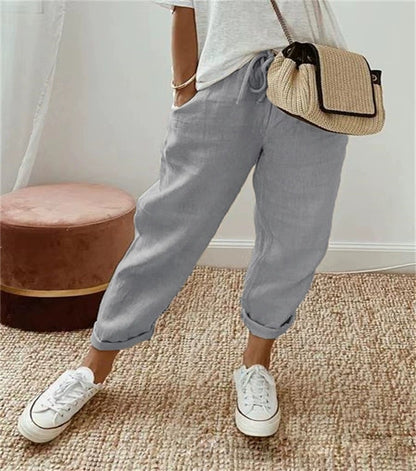 Damen Bequeme und lässige Chino-Hose mit elastischem Bund Stalluxe
