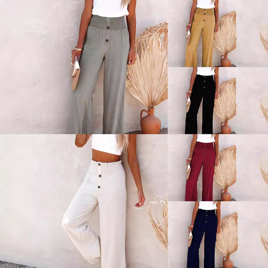 Damen Hoch geschnittene, weit geschnittene Sommerhose Stalluxe