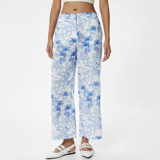 Damen Palazzo-Hose mit floralem Muster und weitem Schnitt Stalluxe