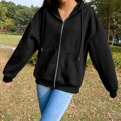 Damen lässige Kapuzenjacke mit großzügigen Taschen Stalluxe
