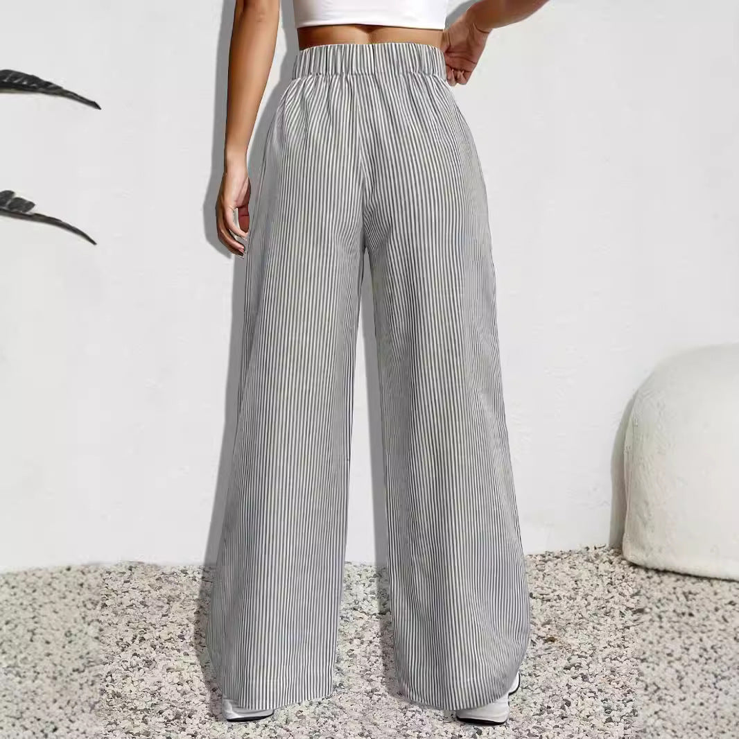 Damen weite Plissee-Hose mit elastischem Bund und praktischen Seitentaschen Stalluxe