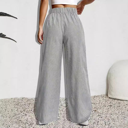 Damen weite Plissee-Hose mit elastischem Bund und praktischen Seitentaschen Stalluxe