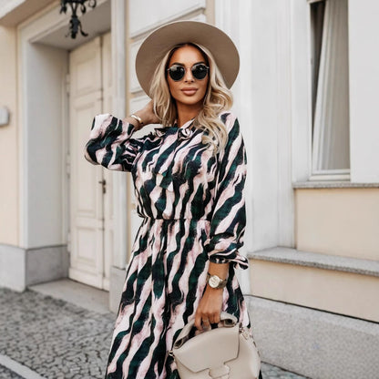 Damen Maxikleid mit elegantem Muster Stalluxe