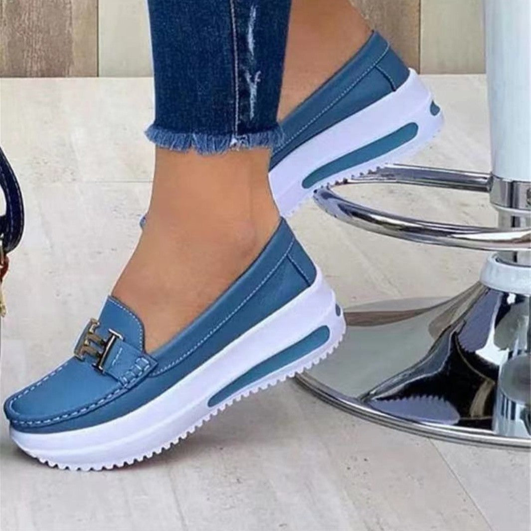 Damen bequeme Slip-On Loafers mit dämpfendem Plateau Stalluxe