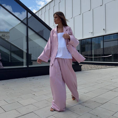 Damen Oversized Blazer mit weiten Ärmeln und passender Hose Stalluxe