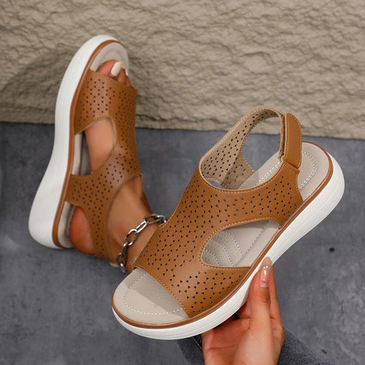 Damen Komfortable Sandalen mit atmungsaktiver Lochmuster-Oberfläche und gepolstertem Fußbett Stalluxe