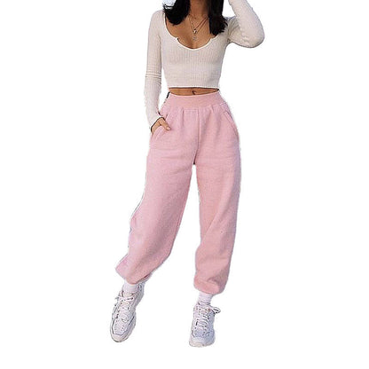 Damen Lässige Jogginghose mit elastischem Bund und seitlichen Taschen Stalluxe