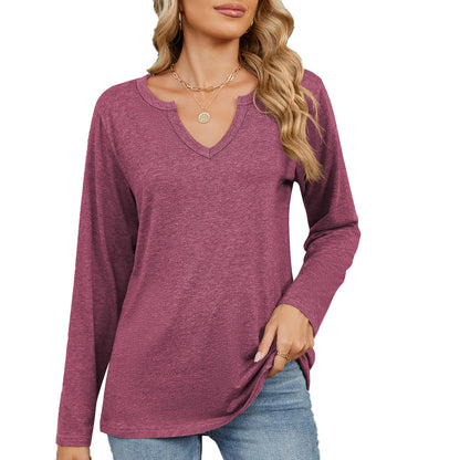 Damen Langarmshirt mit modischem V-Ausschnitt und lässiger Passform Stalluxe