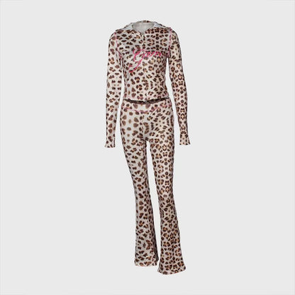 Damen Sport-Leggings und Oberteil Set mit animalischem Print Stalluxe