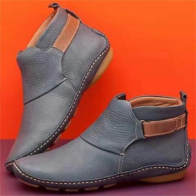 Damen Elegante Stiefeletten aus hochwertigem Leder mit elastischem Riemen Stalluxe