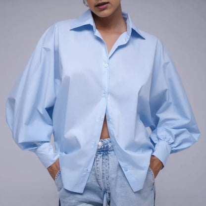 Damen Oversized Hemden mit voluminösen Ärmeln Stalluxe