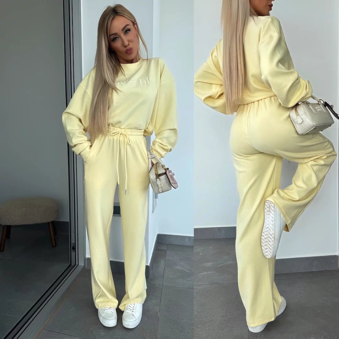 Damen lässiger Sweatsuit mit hohem Bund und hochwertigem Material Stalluxe