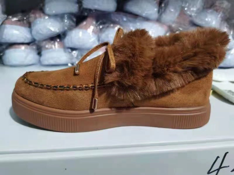 Damen Flauschige Mokassins mit eleganter Fellverzierung Stalluxe