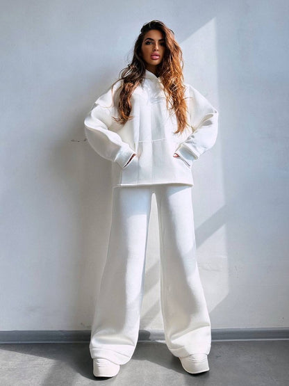 Damen lässiger Kapuzenpullover mit weitem Schnitt und bequemen Beinen Stalluxe