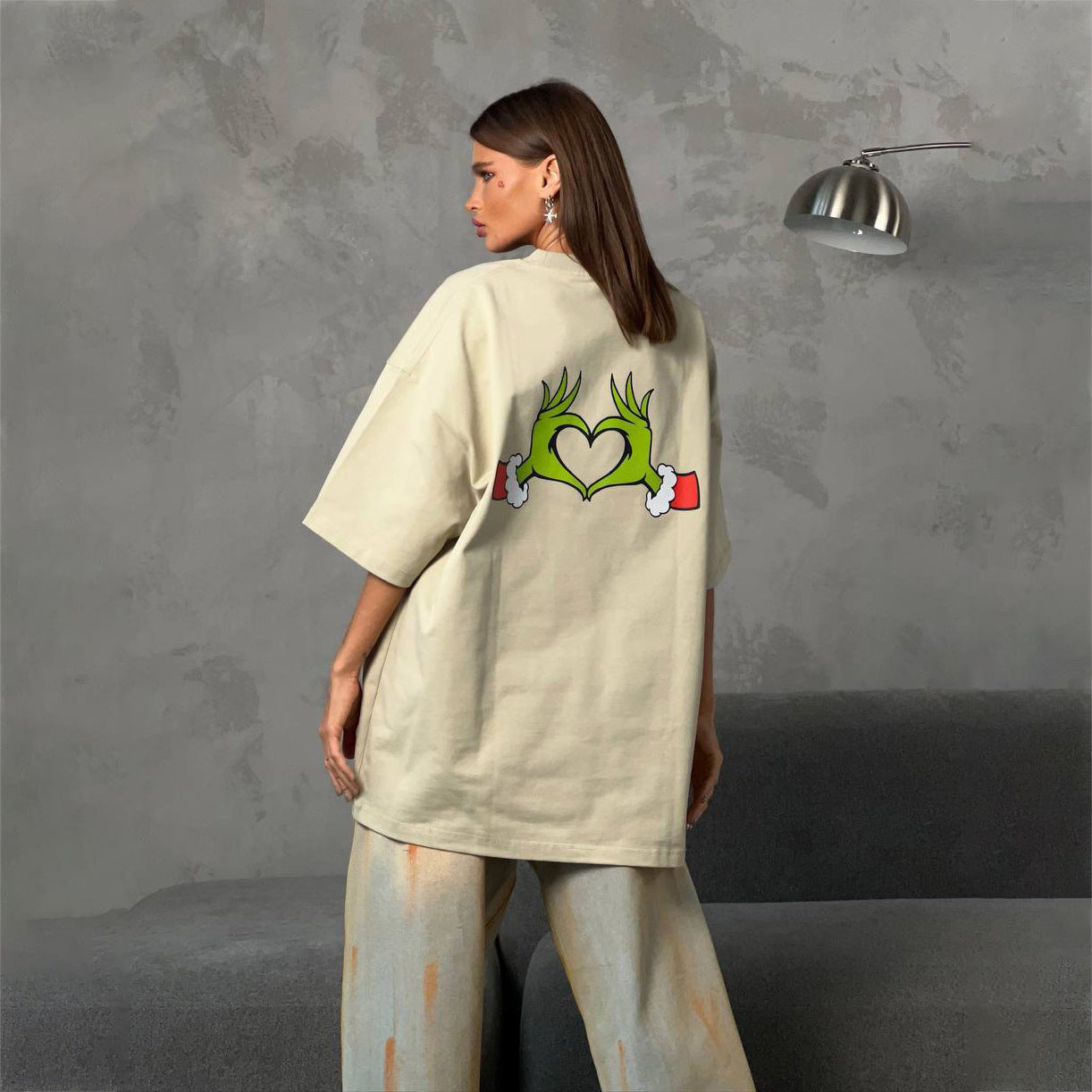 Damen Oversized T-Shirt mit auffälligem Grafikdruck und lässigem Schnitt Stalluxe
