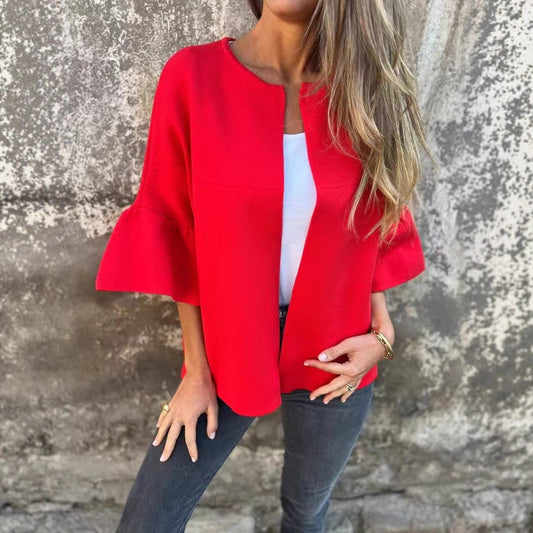 Damen Strukturierte Jacke mit voluminösen Ärmeln Stalluxe