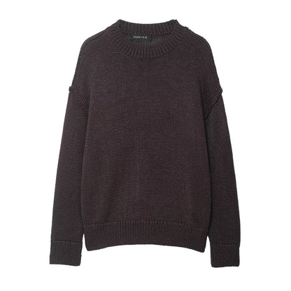 Damen bequemer Strickpullover mit Rundhalsausschnitt und lässigem Schnitt Stalluxe
