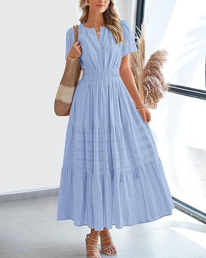 Damen Maxikleid mit voluminösem Rock Stalluxe
