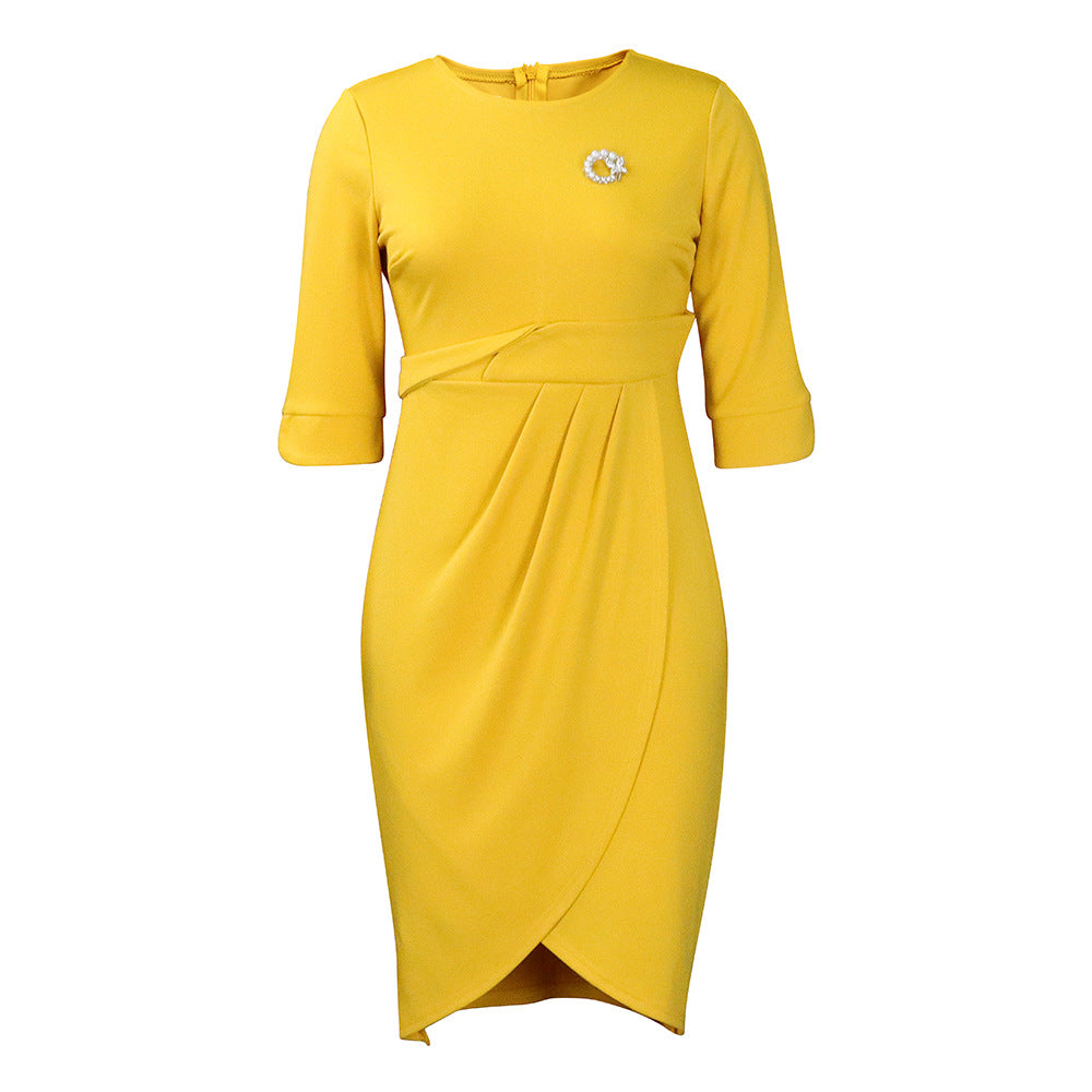 Damen Midikleid mit elegantem Wickeldetail und raffinierter Taillierung Stalluxe