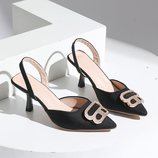 Damen Elegante Slingback-Pumps mit funkelndem Schnallenakzent Stalluxe