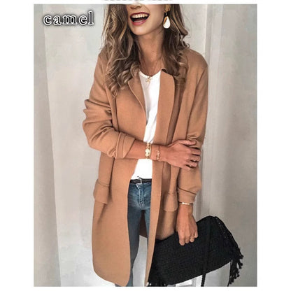 Women's Tailored Open-Front Duster Coat Stalluxe
