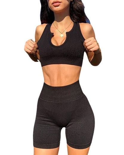 Damen Ripp Sport Crop Top Stalluxe
