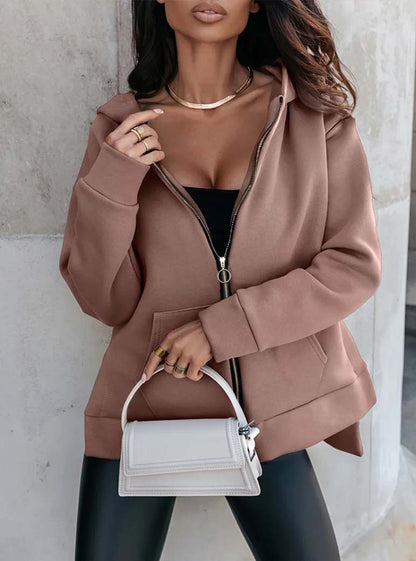 Women's Stylish Zip-Up Hooded Sweatshirt Stalluxe