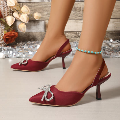 Damen Elegante Slingback-Pumps mit funkelndem Strassschleifen-Detail Stalluxe