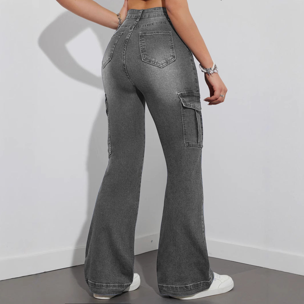 Damen Cargo-Jeans im lässigen Relaxed-Fit-Stil mit hohem Bund Stalluxe