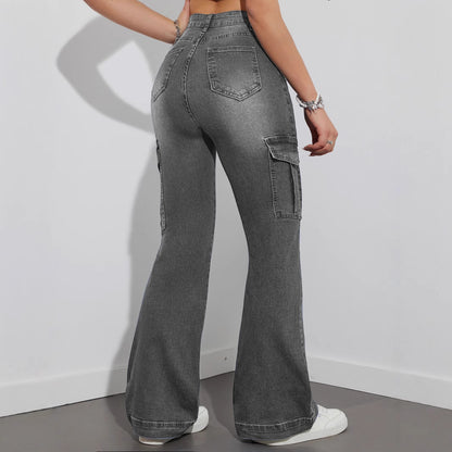Damen Cargo-Jeans im lässigen Relaxed-Fit-Stil mit hohem Bund Stalluxe
