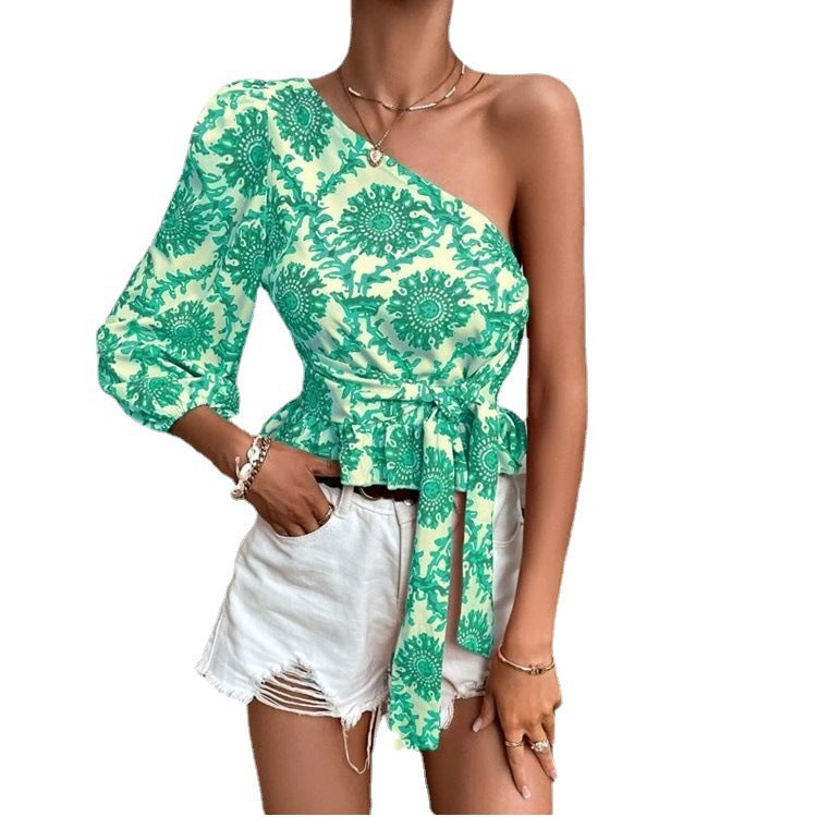 Damen asymmetrisches Ein-Schulter-Peplum-Top Stalluxe