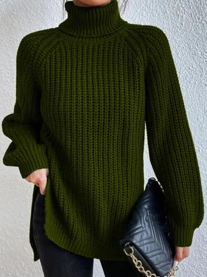 Damen Grobstrickpullover mit hohem Kragen und strukturiertem Muster Stalluxe