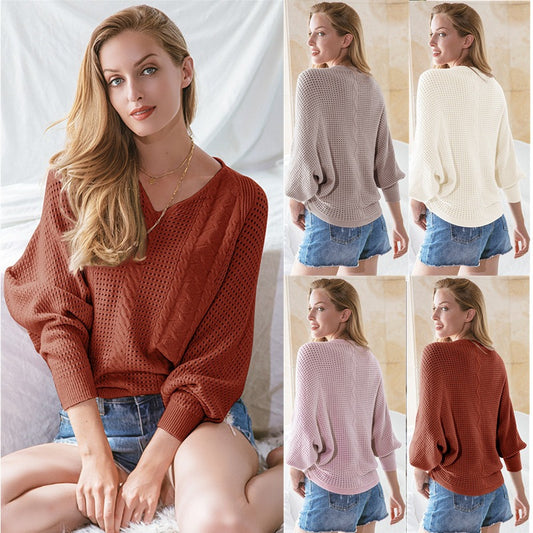 Damen Oversized Strickpullover mit dekorativen Zopf- und Netzstrukturen Stalluxe