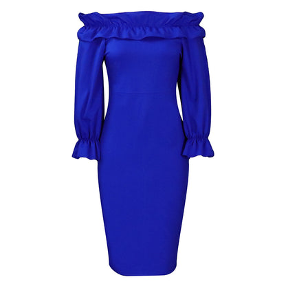 DamenElegantes Maxikleid mit Rüsche Stalluxe