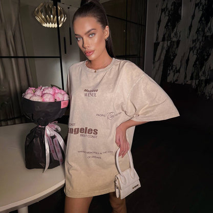 Damen Oversized T-Shirt mit einzigartigem Stadtmotiv Stalluxe