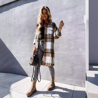 Damen Flanell-Hemdjacke im karierten Design Stalluxe