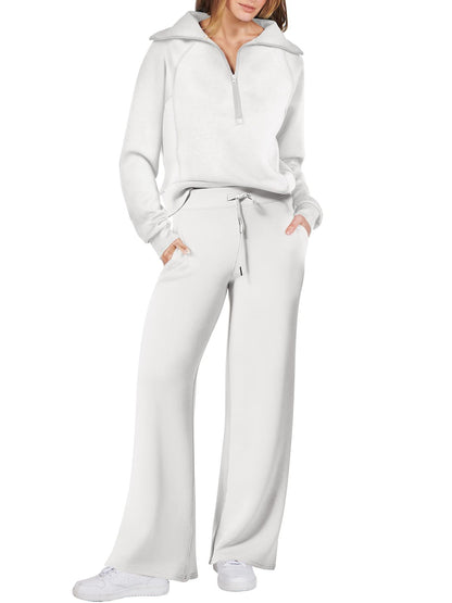 Damen Sportliches Set mit Reißverschluss und weiten Hosen Stalluxe