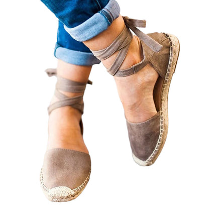 Damen Elegante und lässige Espadrilles mit bindbaren Riemen Stalluxe