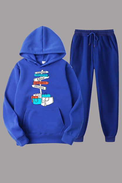 Damen Freizeit Hoodie und Jogginghose Set mit verspieltem Grafikdesign Stalluxe