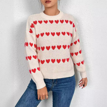Damen Strickpulli mit Herzmuster Stalluxe