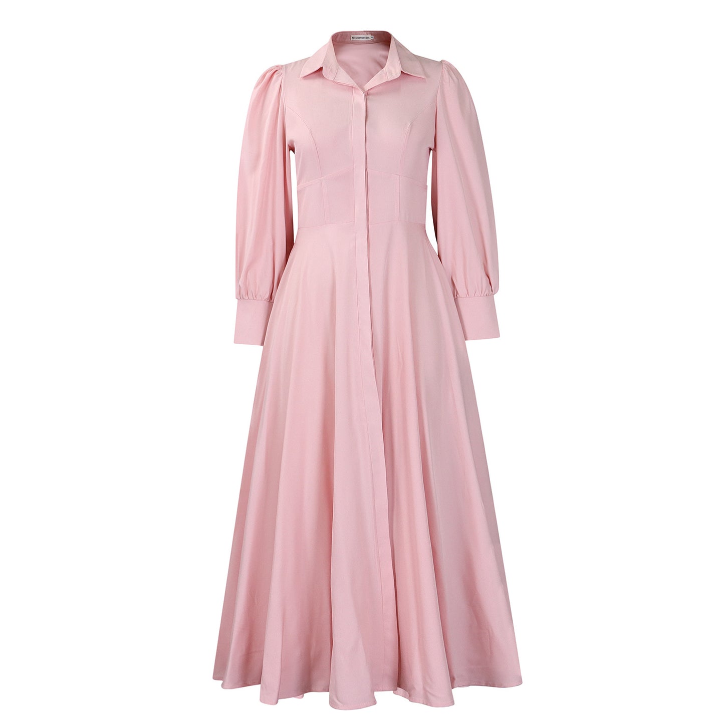 Damen Maxikleid mit eleganten Knopfdetails und weit ausgestellt Rock Stalluxe