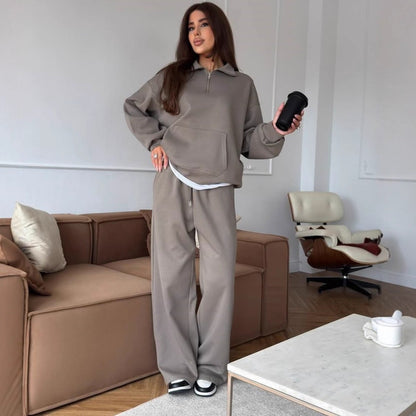 Damen Casual Oversized Hoodie und weite Relax-Hose Set Stalluxe