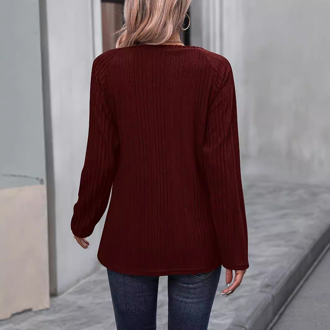 Damen Strickoberteil mit modischem Rippendesign und dekorativen Knopfdetails Stalluxe