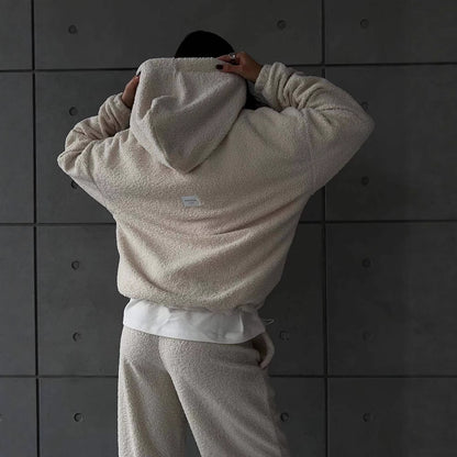 Damen Gemütlicher Fleece-Hoodie mit weiten Hosen Stalluxe