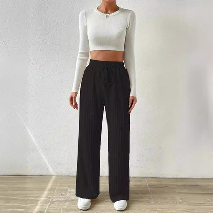Damen Lässige Stretch-Hose mit elastischem Bund und praktischer Kordel Stalluxe