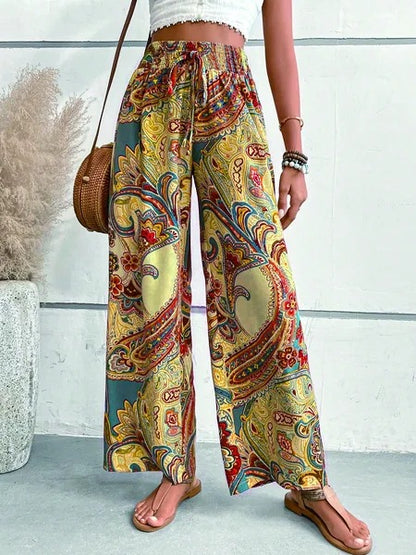 Frauen Bohemian Weitbeinige Palazzo-Hosen Stalluxe