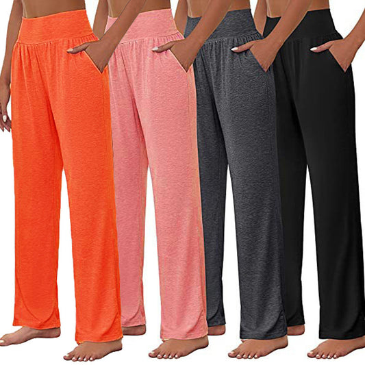 Damen Bequeme Freizeithose mit hohem Bund und seitlichen Taschen Stalluxe
