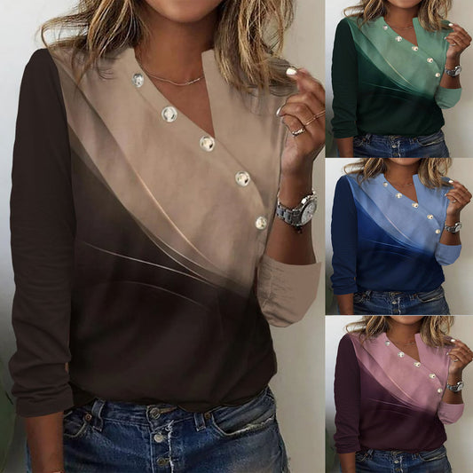Damen Langarmshirt mit Knopfdetails und modernem Design Stalluxe