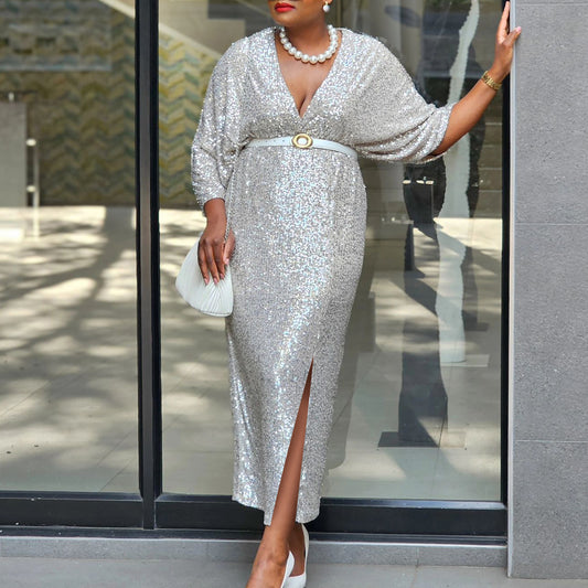 Damen Maxikleid mit Pailletten Stalluxe