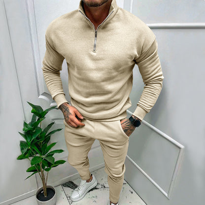 Herren sportlicher Fleece-Pullover mit kurzem Reißverschluss und modischem Schnitt Stalluxe